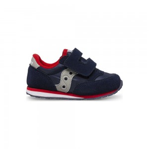 Saucony Baby Jazz Hook & Loop Sneaker Sötétkék Szürke Piros | IQW-104587