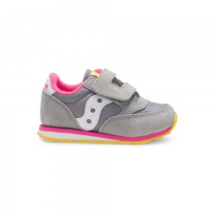 Saucony Baby Jazz Hook & Loop Sneaker Szürke Rózsaszín | NCM-415237