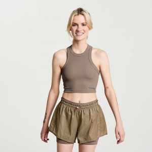 Saucony Elevate Crop Top Umber | UIV-317092