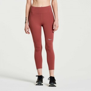 Saucony Fortify Crop Tight Apple Butter | HBR-538106