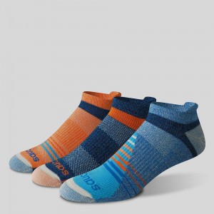 Saucony Inferno Merino Gyapjú Blend No Show 3-Pack Sock Narancssárga Kék | GEM-157604