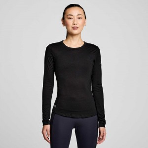 Saucony Peregrine Merino Long Sleeve Fekete | WVS-014265