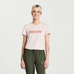 Saucony Rested T-Shirt Rózsaszín | UYP-687243