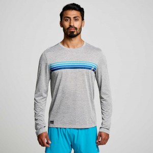 Saucony Stopwatch Grafika Long Sleeve Világos Szürke | NFU-485672