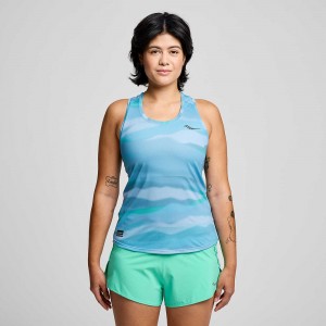 Saucony Stopwatch Grafika Singlet Calm Print | ZEK-607382