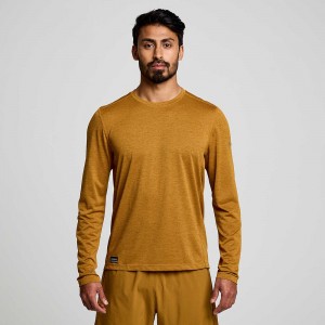 Saucony Stopwatch Long Sleeve Bronze Heather | YFH-238756