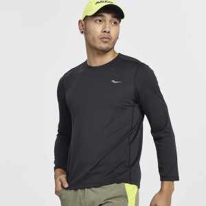 Saucony Stopwatch Long Sleeve Fekete | FZC-691750