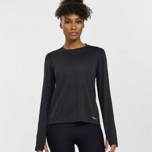 Saucony Stopwatch Long Sleeve Fekete | OFL-498371