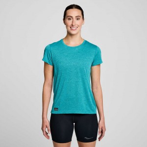 Saucony Stopwatch Rövid Sleeve Ink Heather | XTN-538067