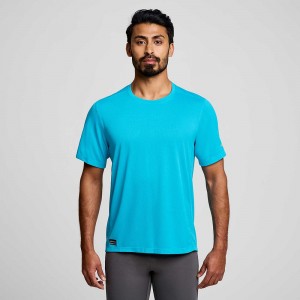 Saucony Stopwatch Rövid Sleeve ViZiBlue | FQY-207165