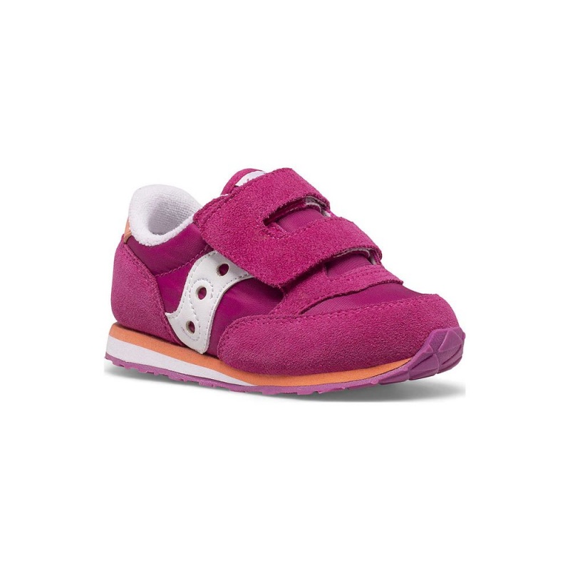 Saucony Baby Jazz Hook & Loop Sneaker Fukszia Korall Fehér | CUN-563902