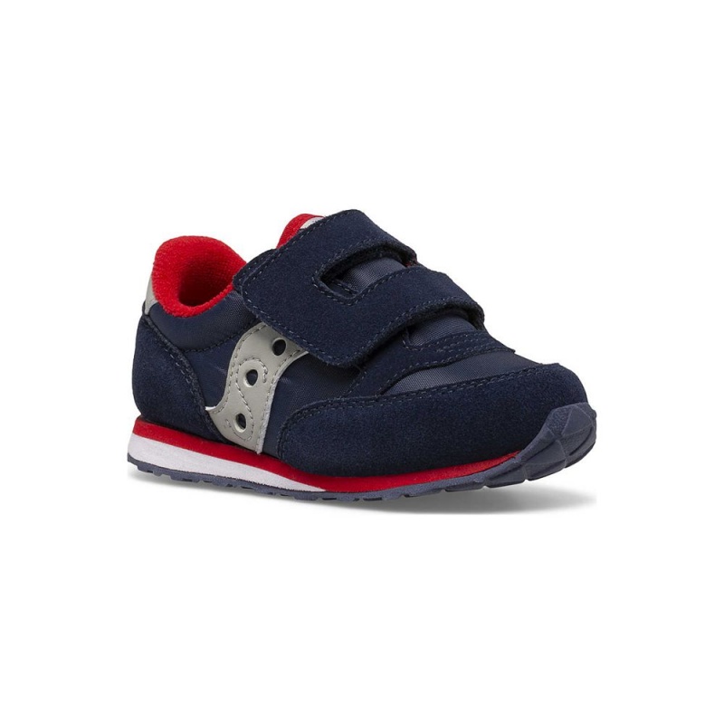 Saucony Baby Jazz Hook & Loop Sneaker Sötétkék Szürke Piros | IQW-104587