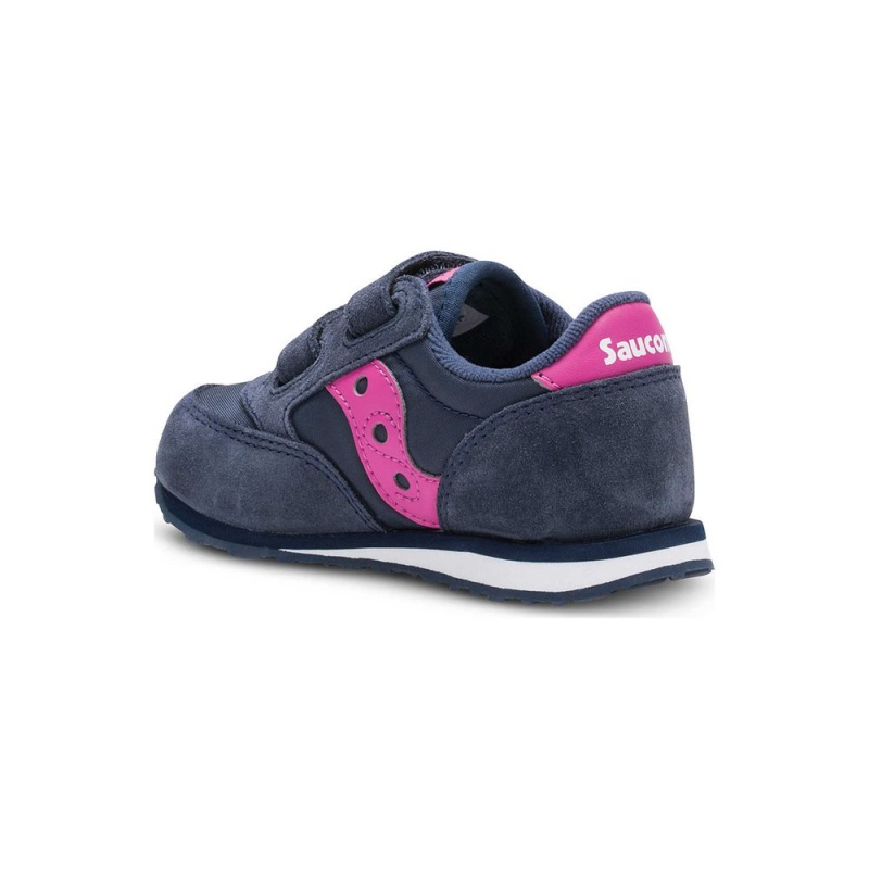 Saucony Baby Jazz Hook & Loop Sneaker Sötétkék Rózsaszín | SHO-156839