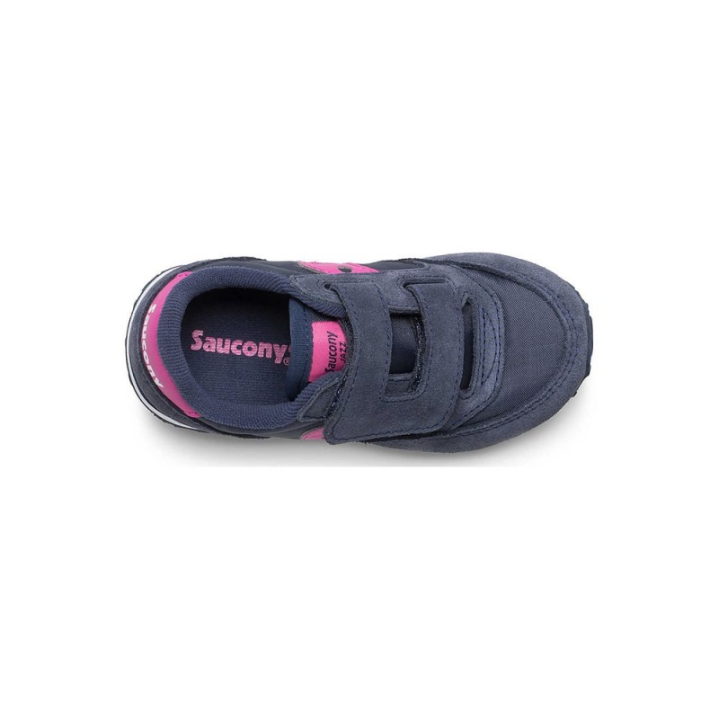 Saucony Baby Jazz Hook & Loop Sneaker Sötétkék Rózsaszín | SHO-156839