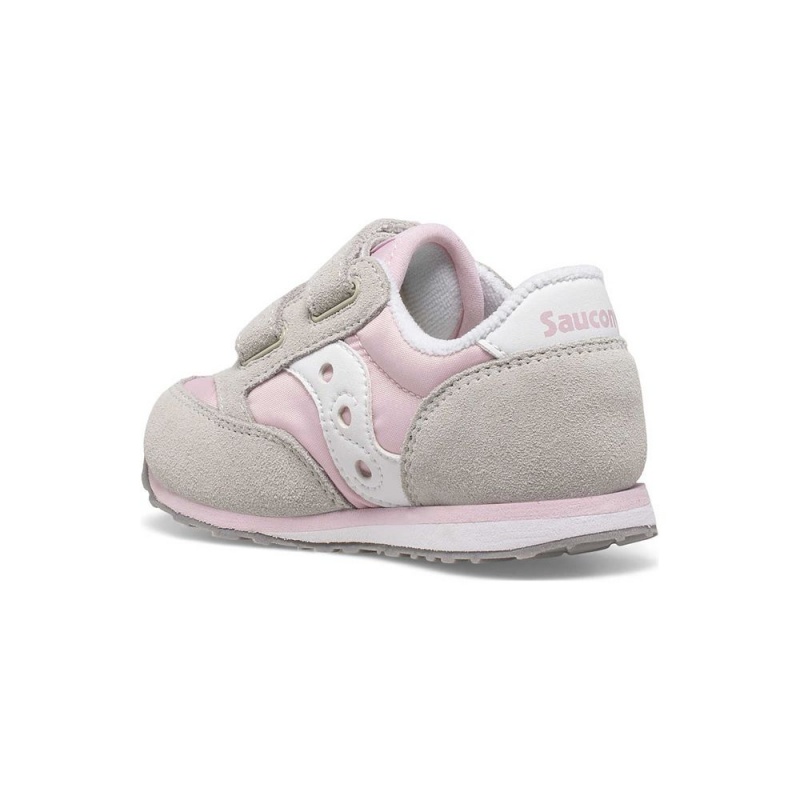 Saucony Baby Jazz Hook & Loop Sneaker Szürke Rózsaszín Fehér | NWS-217834