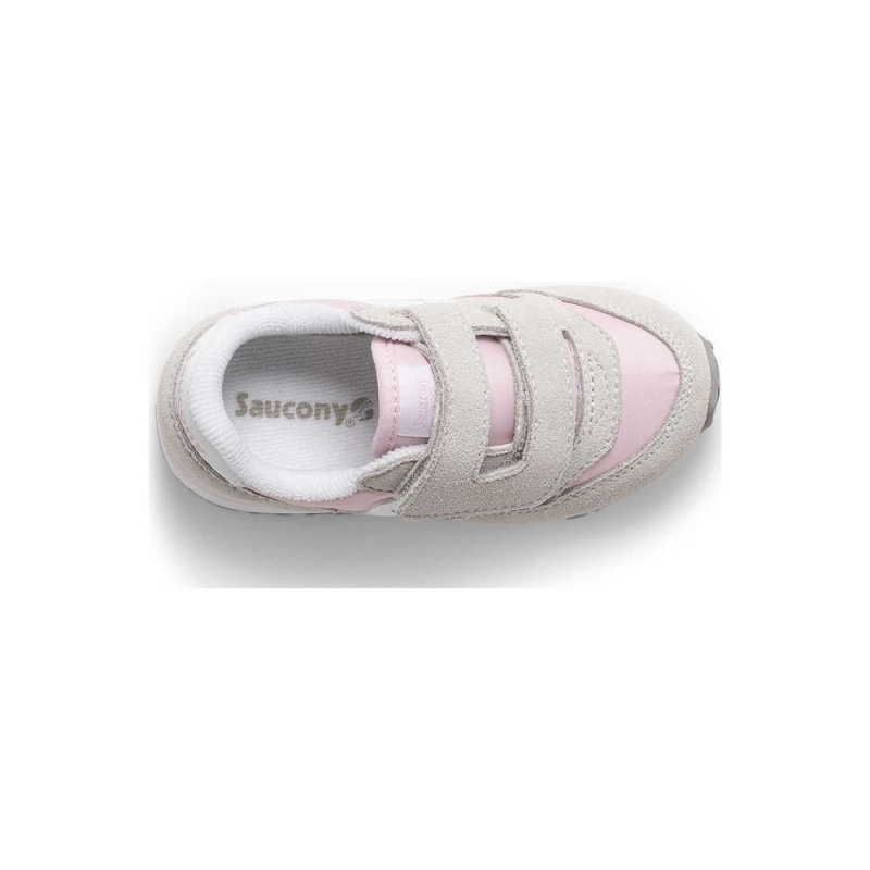 Saucony Baby Jazz Hook & Loop Sneaker Szürke Rózsaszín Fehér | NWS-217834