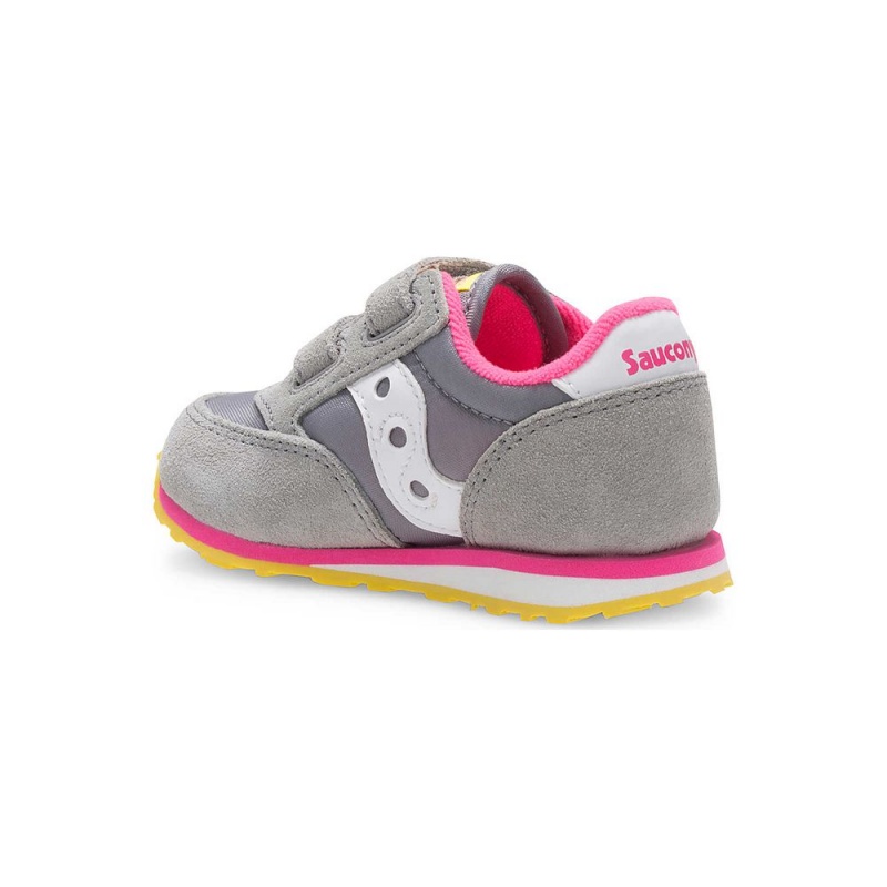 Saucony Baby Jazz Hook & Loop Sneaker Szürke Rózsaszín | NCM-415237