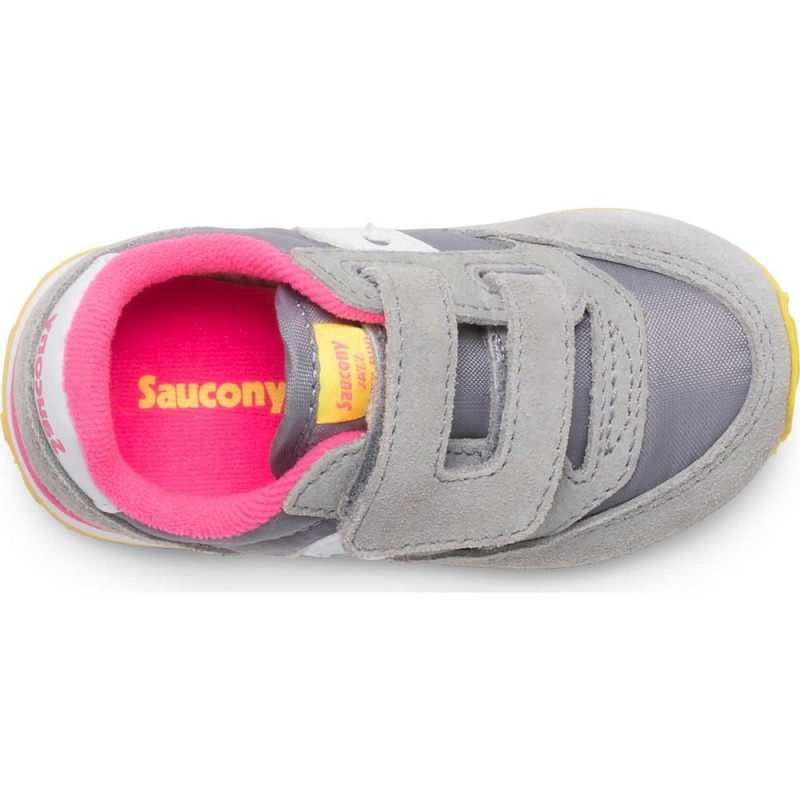 Saucony Baby Jazz Hook & Loop Sneaker Szürke Rózsaszín | NCM-415237