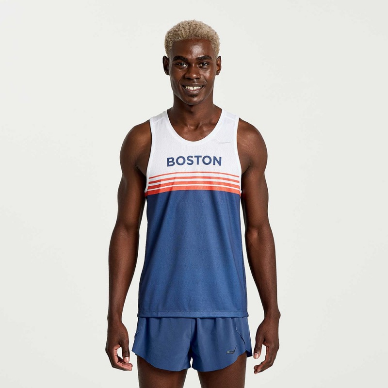 Saucony Boston Stopwatch Singlet Boston 2023 | BTZ-612350