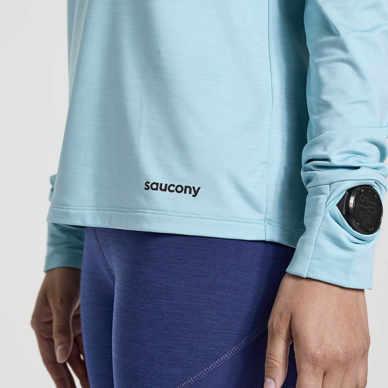 Saucony Boulder Baselayer Rainfall Heather | VHQ-095481