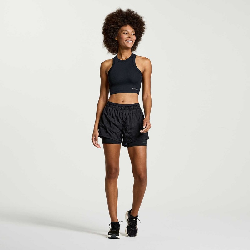 Saucony Elevate Crop Top Fekete | DUM-574031