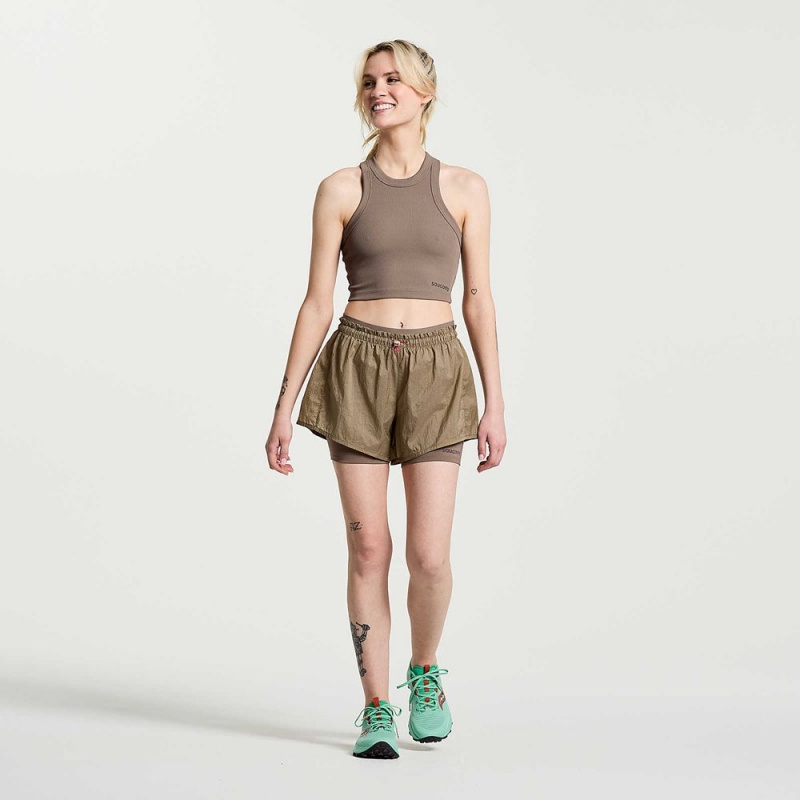 Saucony Elevate Crop Top Umber | UIV-317092