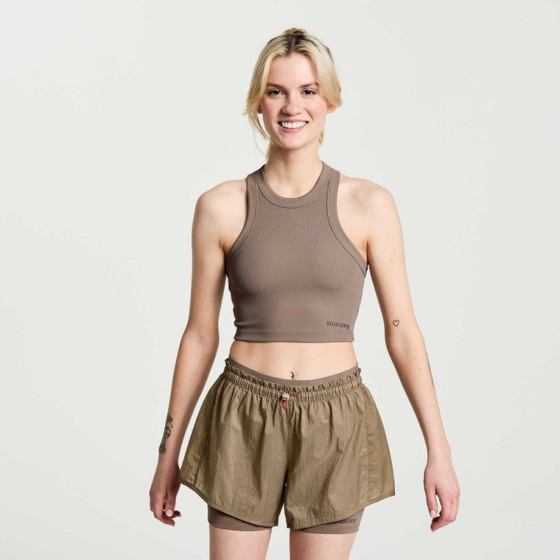 Saucony Elevate Crop Top Umber | UIV-317092