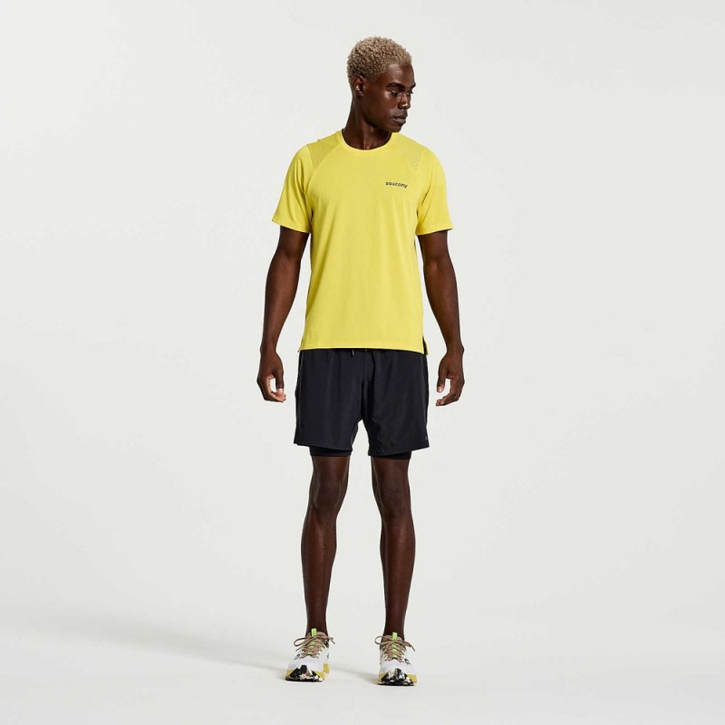 Saucony Elevate Rövid Sleeve Sulphur | AXO-812463