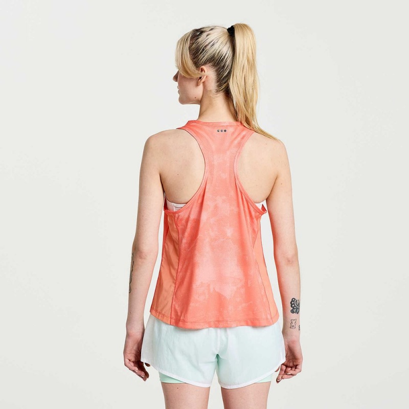 Saucony Elevate Tank Top Zenith Tie-Dye Print | FQC-824136