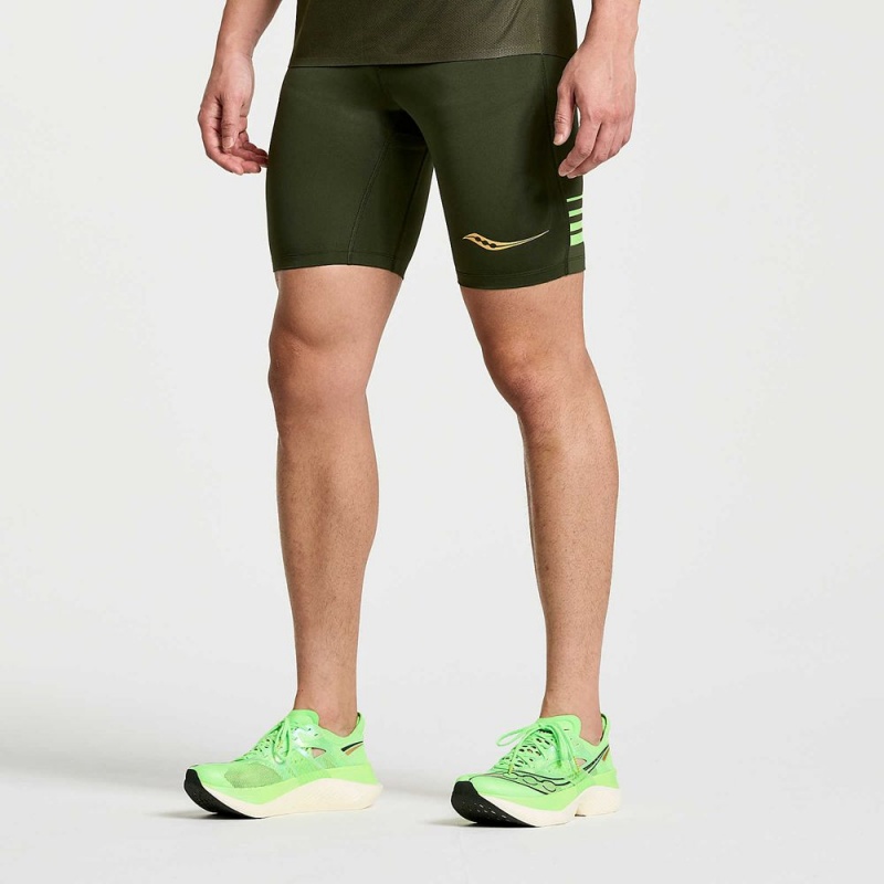 Saucony Elite Tight Rövid Umbra | LUF-689071