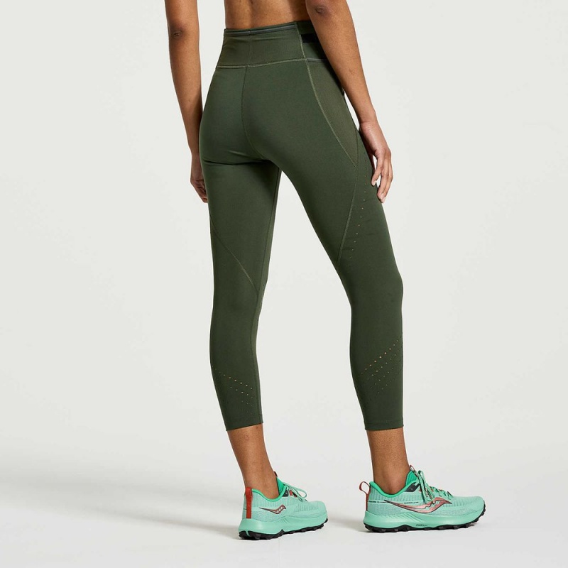 Saucony Explorer Utility Crop Tight Climbing Ivy | HLY-603427