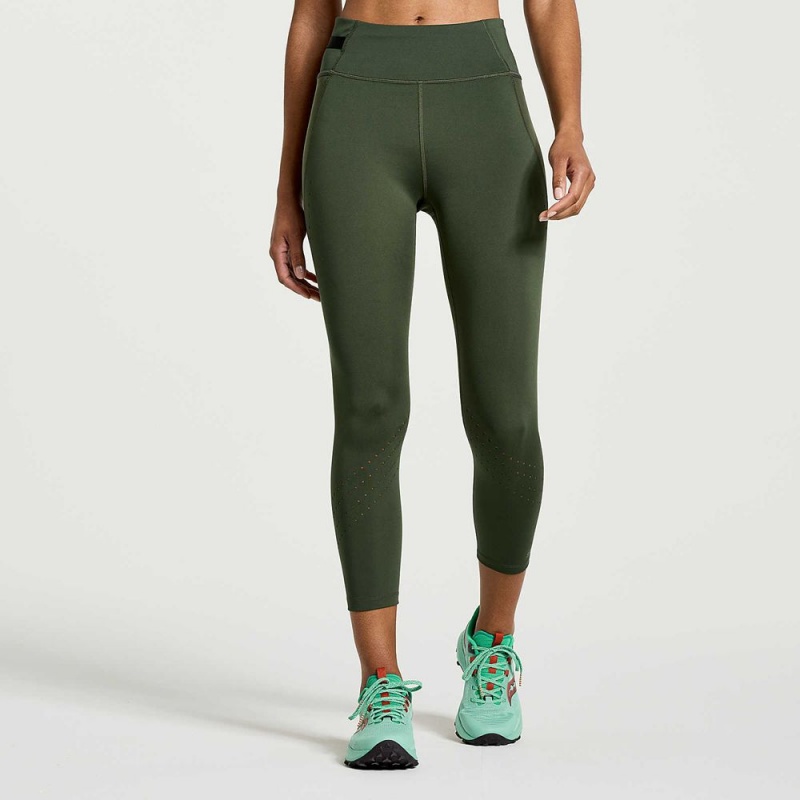 Saucony Explorer Utility Crop Tight Climbing Ivy | HLY-603427