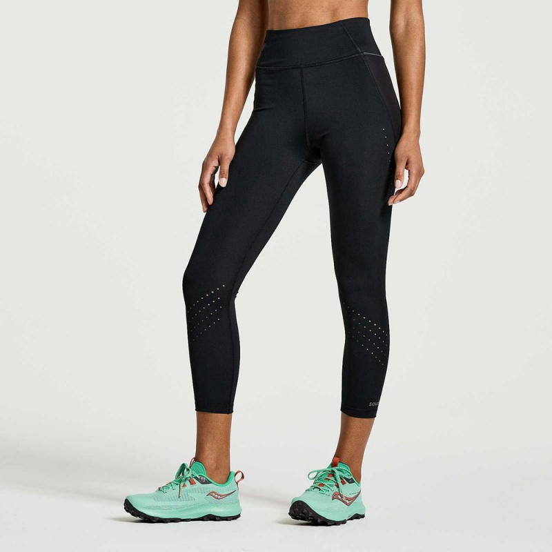 Saucony Explorer Utility Crop Tight Fekete | SNJ-613297