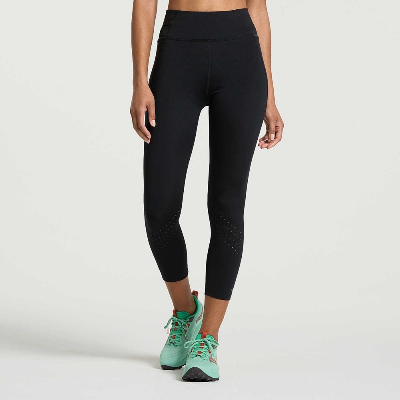 Saucony Explorer Utility Crop Tight Fekete | SNJ-613297