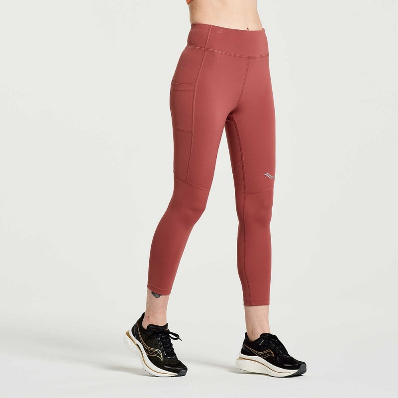 Saucony Fortify Crop Tight Apple Butter | HBR-538106