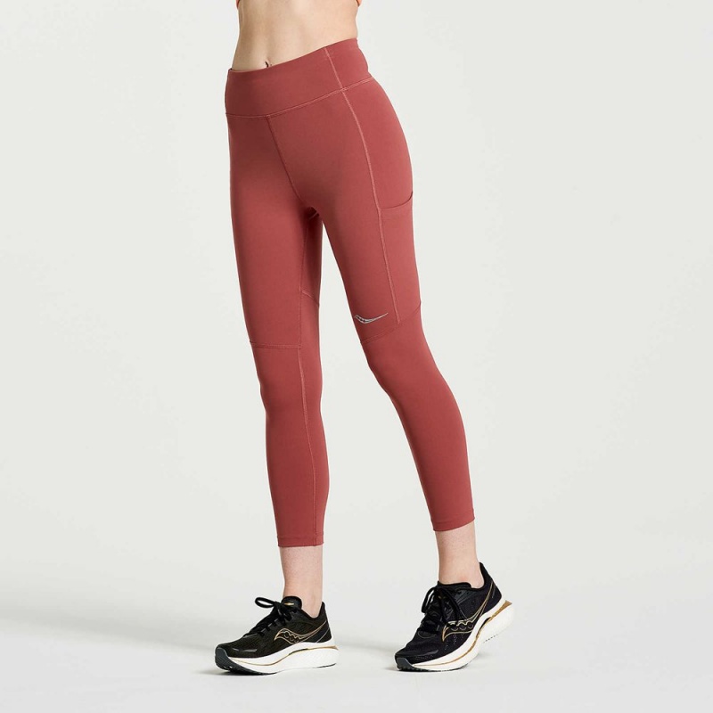 Saucony Fortify Crop Tight Apple Butter | HBR-538106