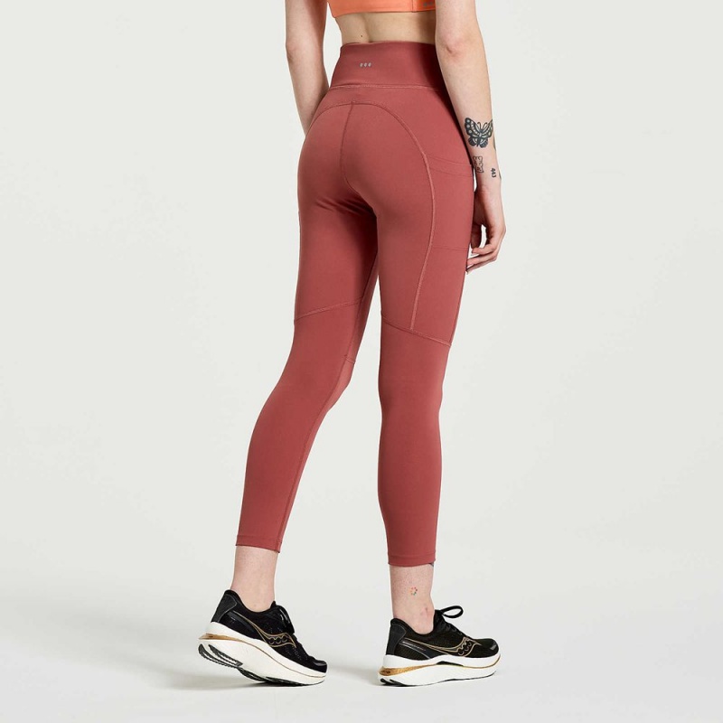 Saucony Fortify Crop Tight Apple Butter | HBR-538106