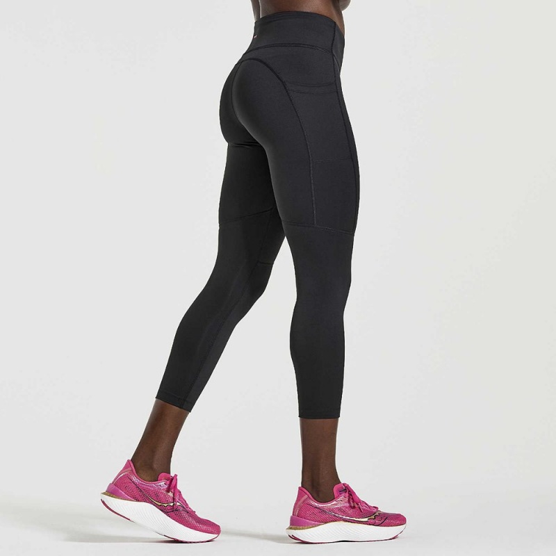 Saucony Fortify Crop Tight Fekete | AJN-452698