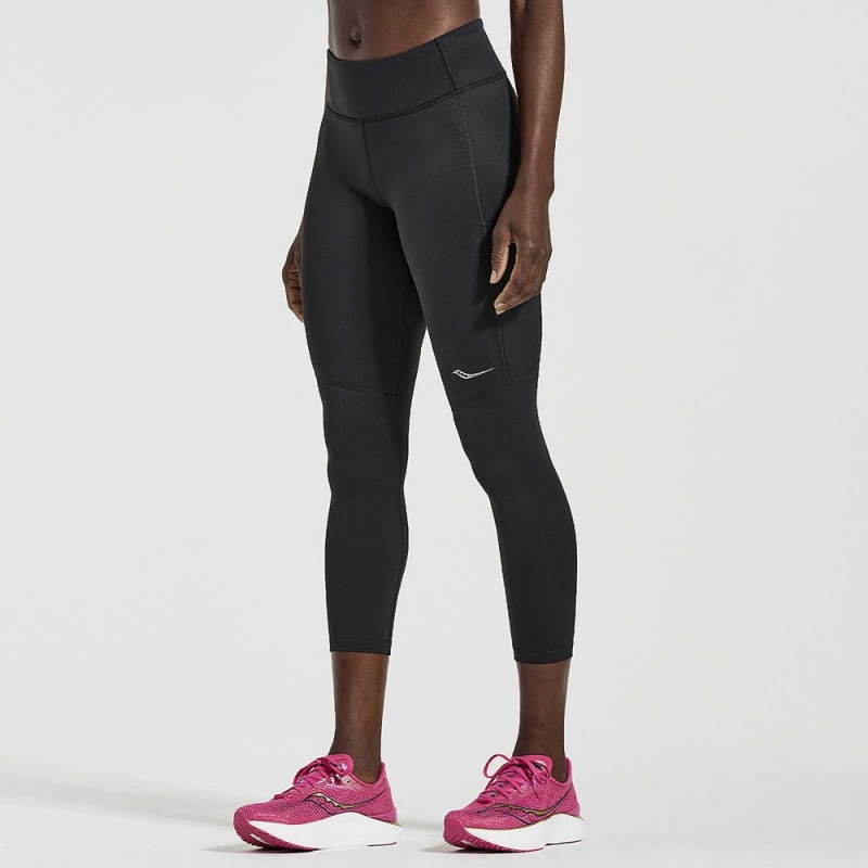 Saucony Fortify Crop Tight Fekete | AJN-452698