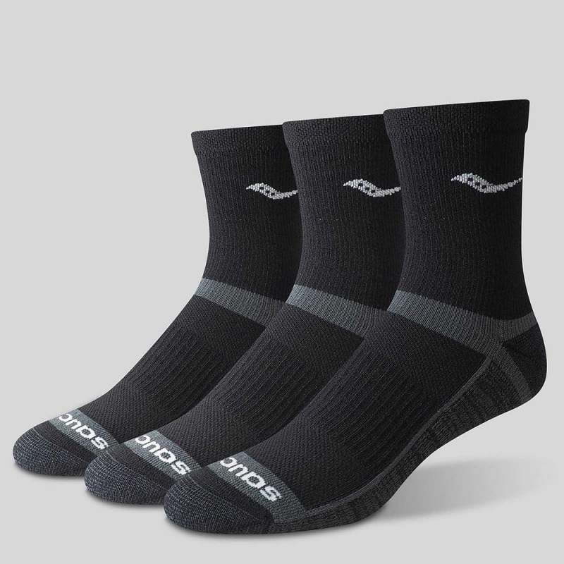 Saucony Inferno Cushion Mid 3-Pack Sock Fekete | JPI-240163