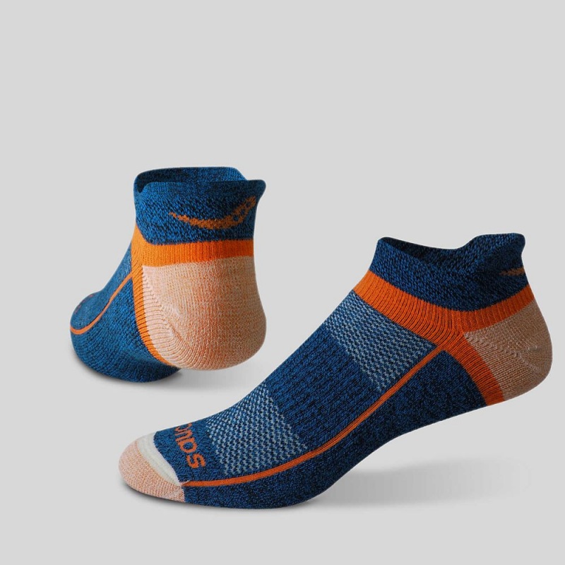 Saucony Inferno Merino Gyapjú Blend No Show 3-Pack Sock Narancssárga Kék | GEM-157604