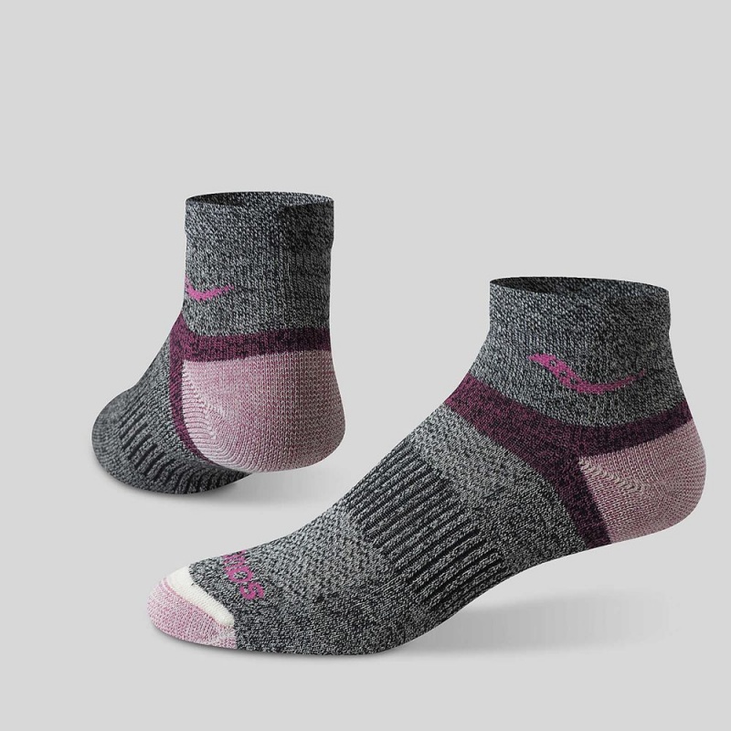 Saucony Inferno Merino Gyapjú Blend Quarter 3-Pack Sock Rózsaszín | YHO-608457