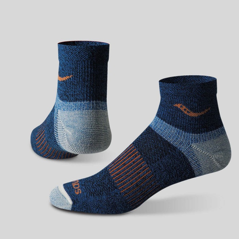 Saucony Inferno Merino Gyapjú Blend Quarter 3-Pack Sock Kék | EXB-160593