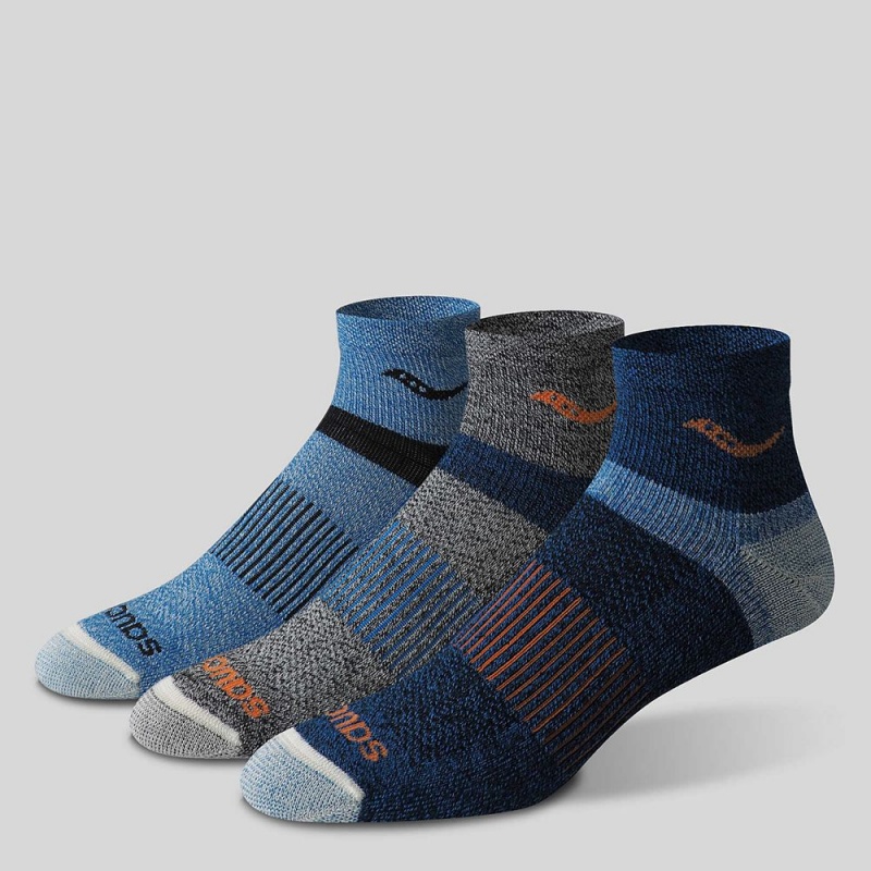 Saucony Inferno Merino Gyapjú Blend Quarter 3-Pack Sock Kék | EXB-160593