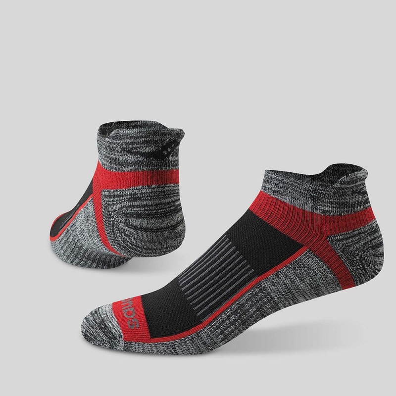 Saucony Inferno Párnázott No Show Tab 3-Pack Socks Fekete Szürke | LBE-627341