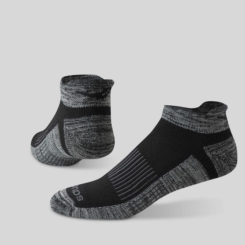 Saucony Inferno Párnázott No Show Tab 3-Pack Socks Fekete Szürke | NXK-413528