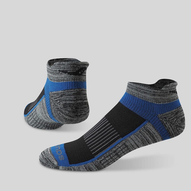 Saucony Inferno Párnázott No Show Tab 3-Pack Socks Fekete Szürke | NXK-413528