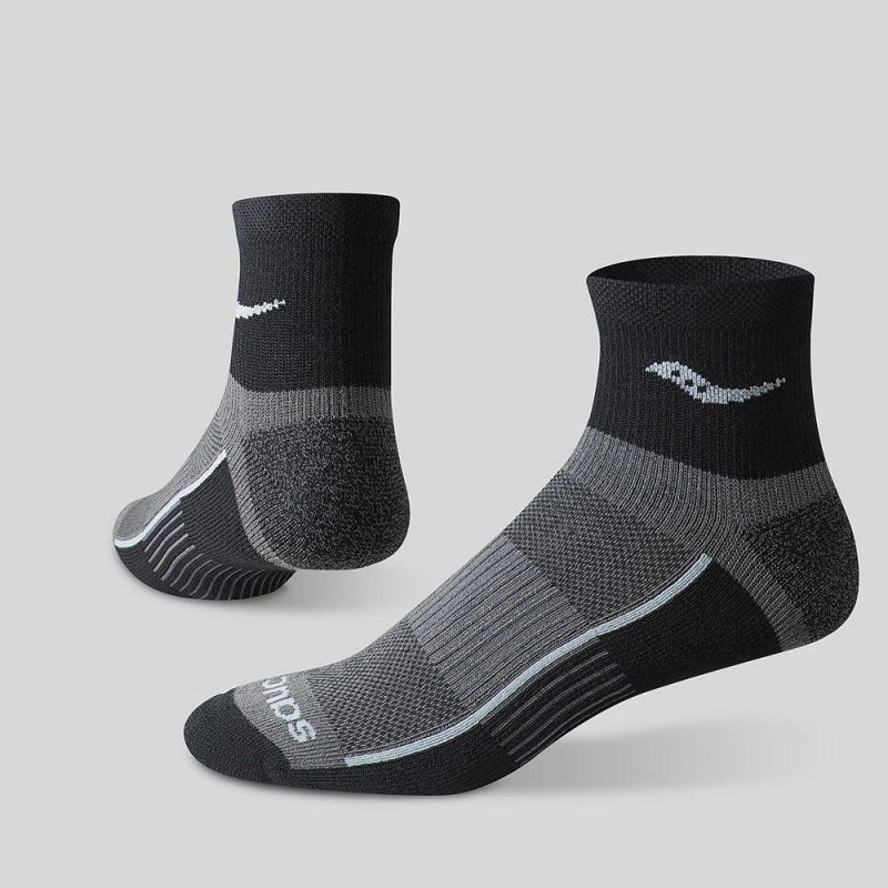 Saucony Inferno Quarter 3-Pack Socks Fekete | JFR-625031