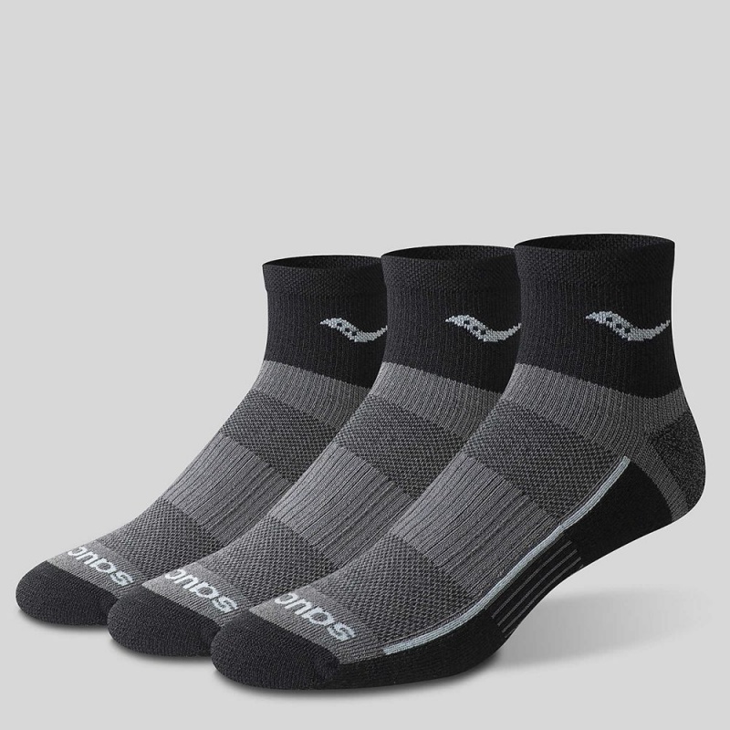 Saucony Inferno Quarter 3-Pack Socks Fekete | JFR-625031