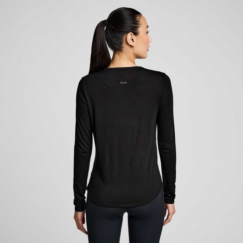 Saucony Peregrine Merino Long Sleeve Fekete | WVS-014265